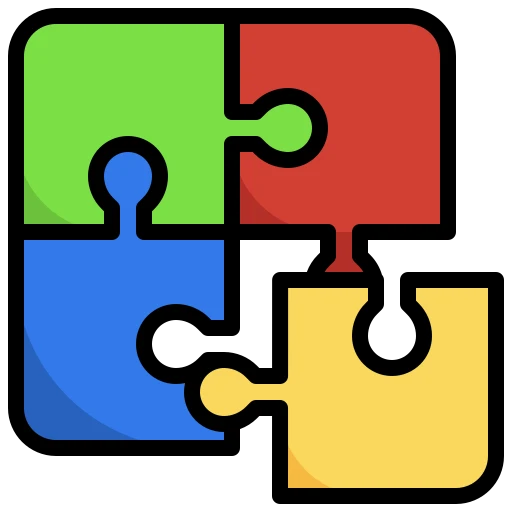 Icono de piezas de rompecabezas representando nuestras marcas oficiales de bloques