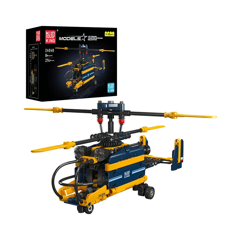 Helicóptero Coaxial Contrarrotativo Mould King 24048, helicóptero de bloques de construcción