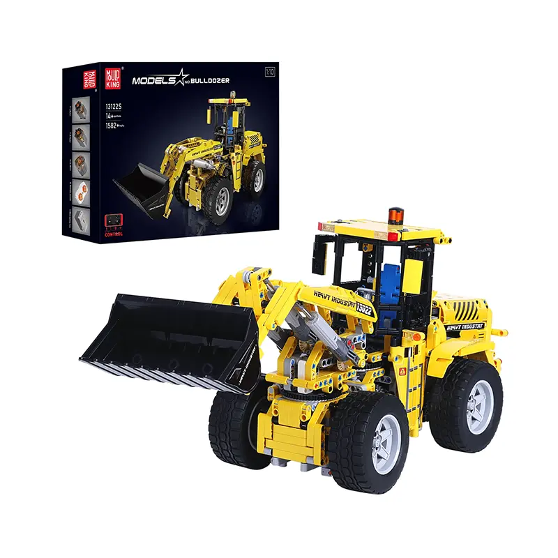Cargadora de Ruedas RC Mould King 13122S, vehículo de construcción de bloques