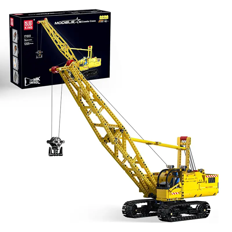 Grúa de Orugas RC Mould King 17001, grúa de construcción de bloques