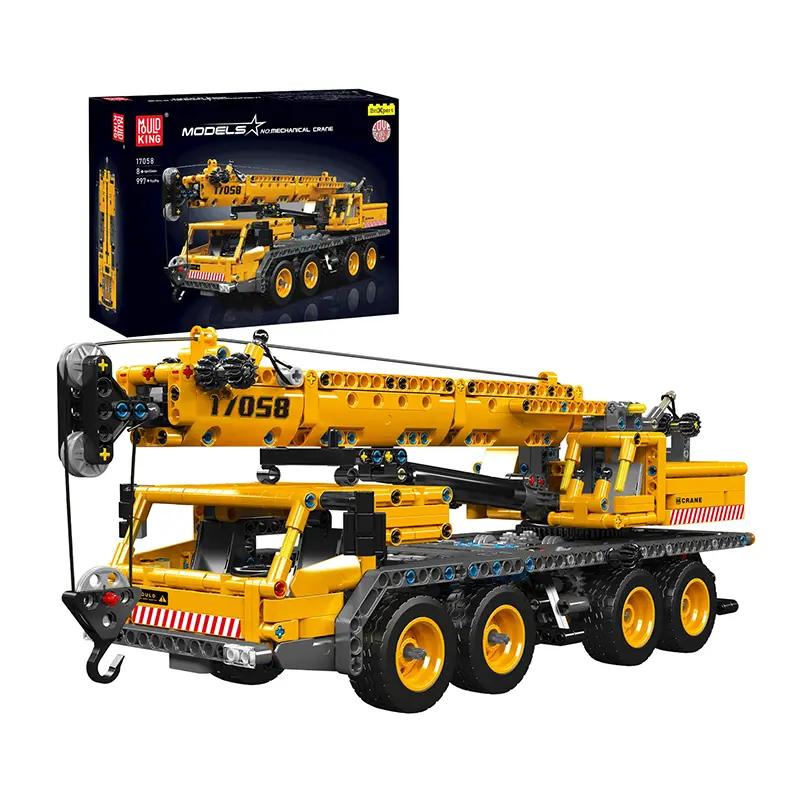 Grúa Móvil de Construcción Mould King 1058S, vehículo de bloques de construcción