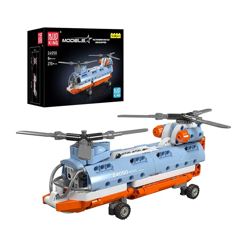 Helicóptero de Doble Rotor en Tándem Mould King 24050, helicóptero de bloques de construcción