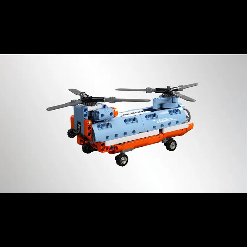 Vista trasera del Helicóptero de Doble Rotor en Tándem