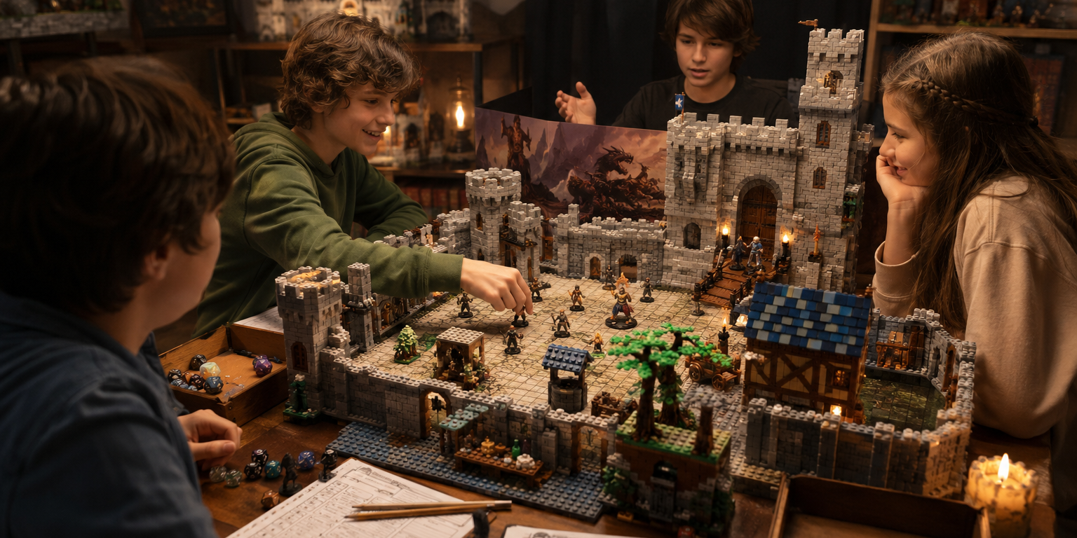 niños jugando D&D con decoracion NG Castillos niños jugando D&D con decoracion NG Castillos